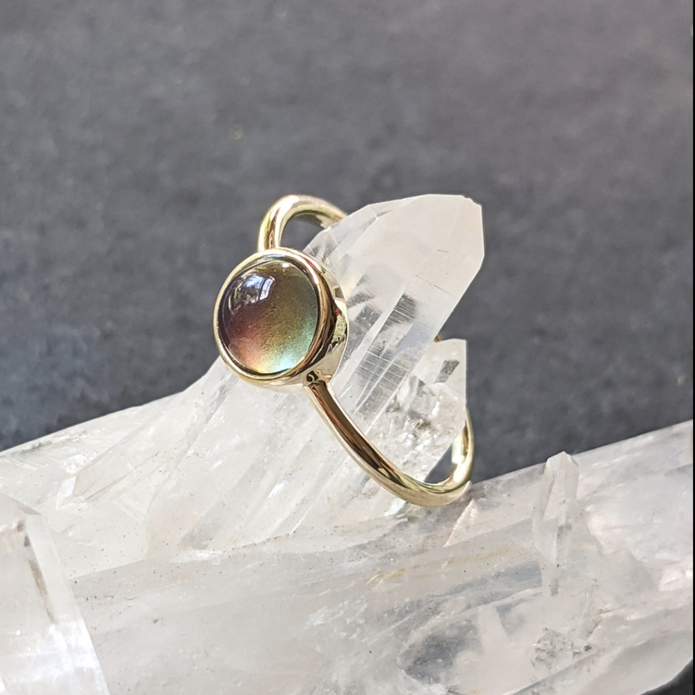 🦋LAST🦋 NWT Honeycat Jewelry 18k Gold Plated Mini Mood Ring, Size 6